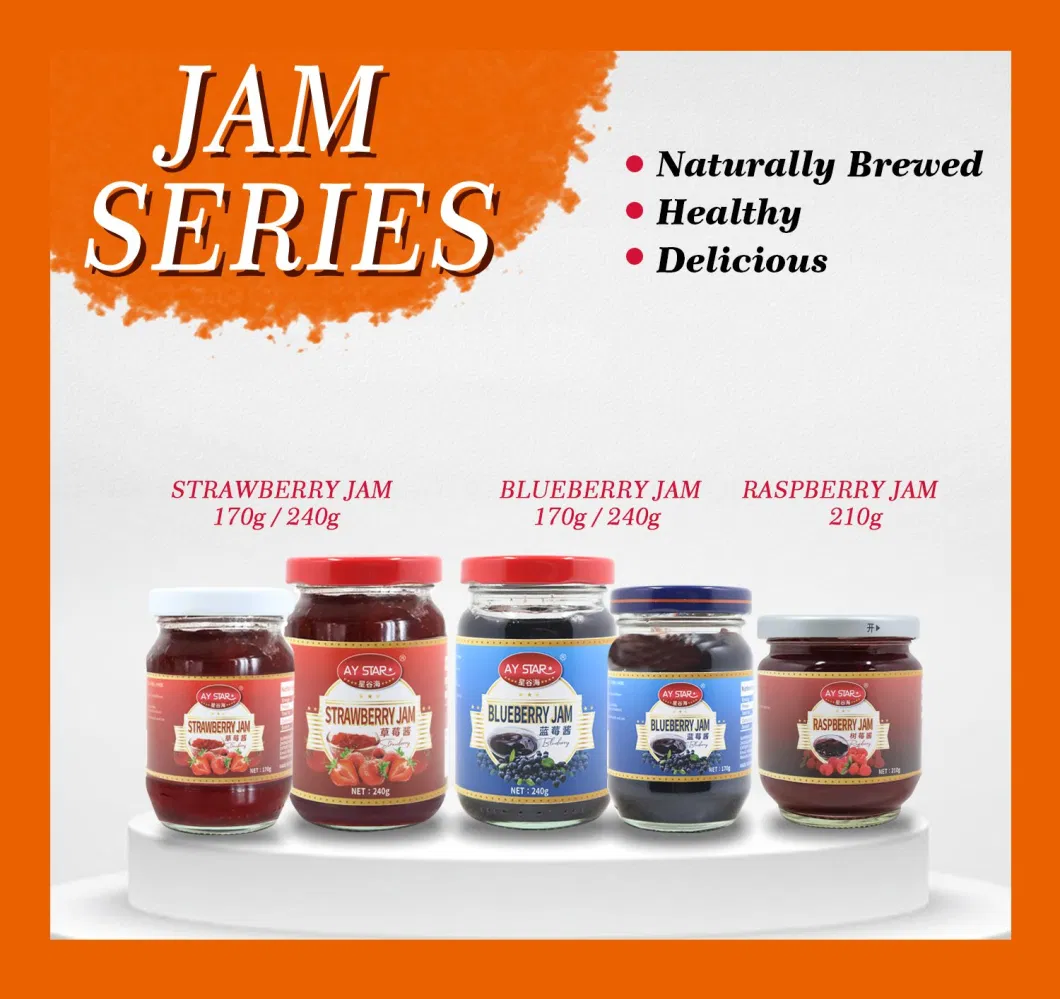 Chinese Manufacturers Custom Label Premium Handmade Dark Purple Fresh Fruit Jam Blueberry