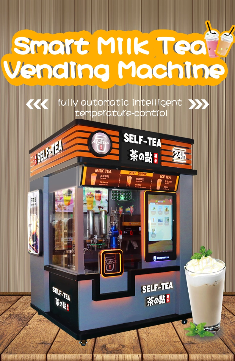 Controllable Temperature Milk Tea Vending Machine Bubble Tea Vending Machine Robotic Automatic Cold Drink Soft Boba Tea Vending Machine for Sale